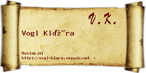 Vogl Klára névjegykártya