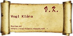 Vogl Klára névjegykártya