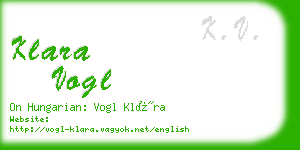 klara vogl business card